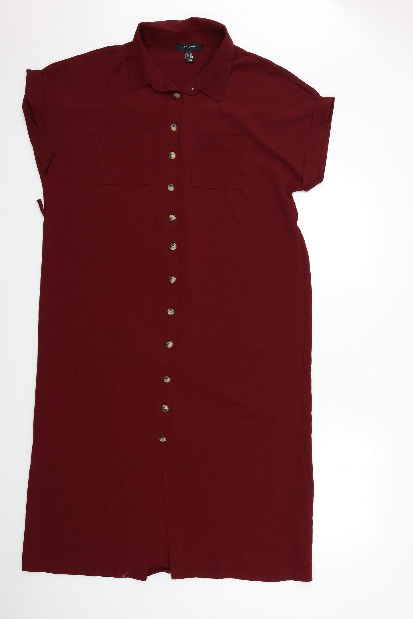 New Look Womens Red   Shirt Dress  Size 16