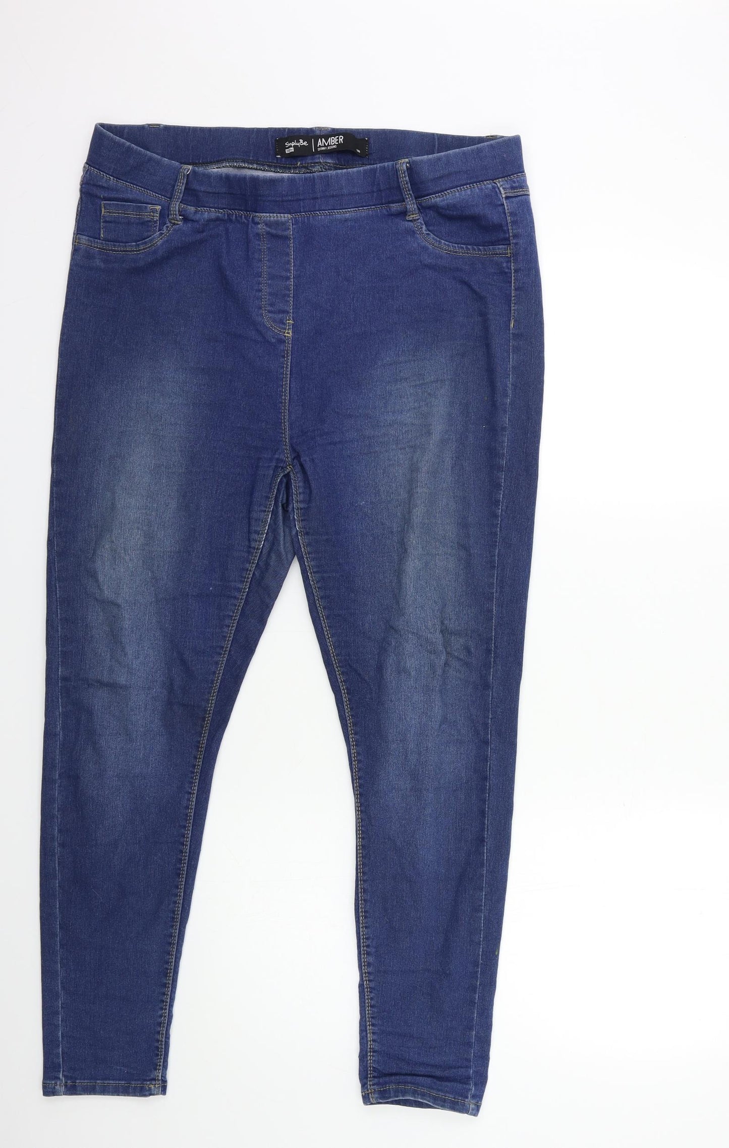 Simply Be Womens Blue  Denim Jegging Jeans Size 18 L27 in