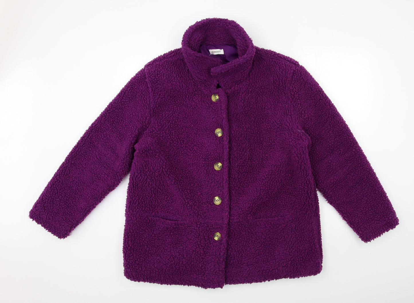 Damart Womens Purple  Fleece Overcoat Coat Size 18