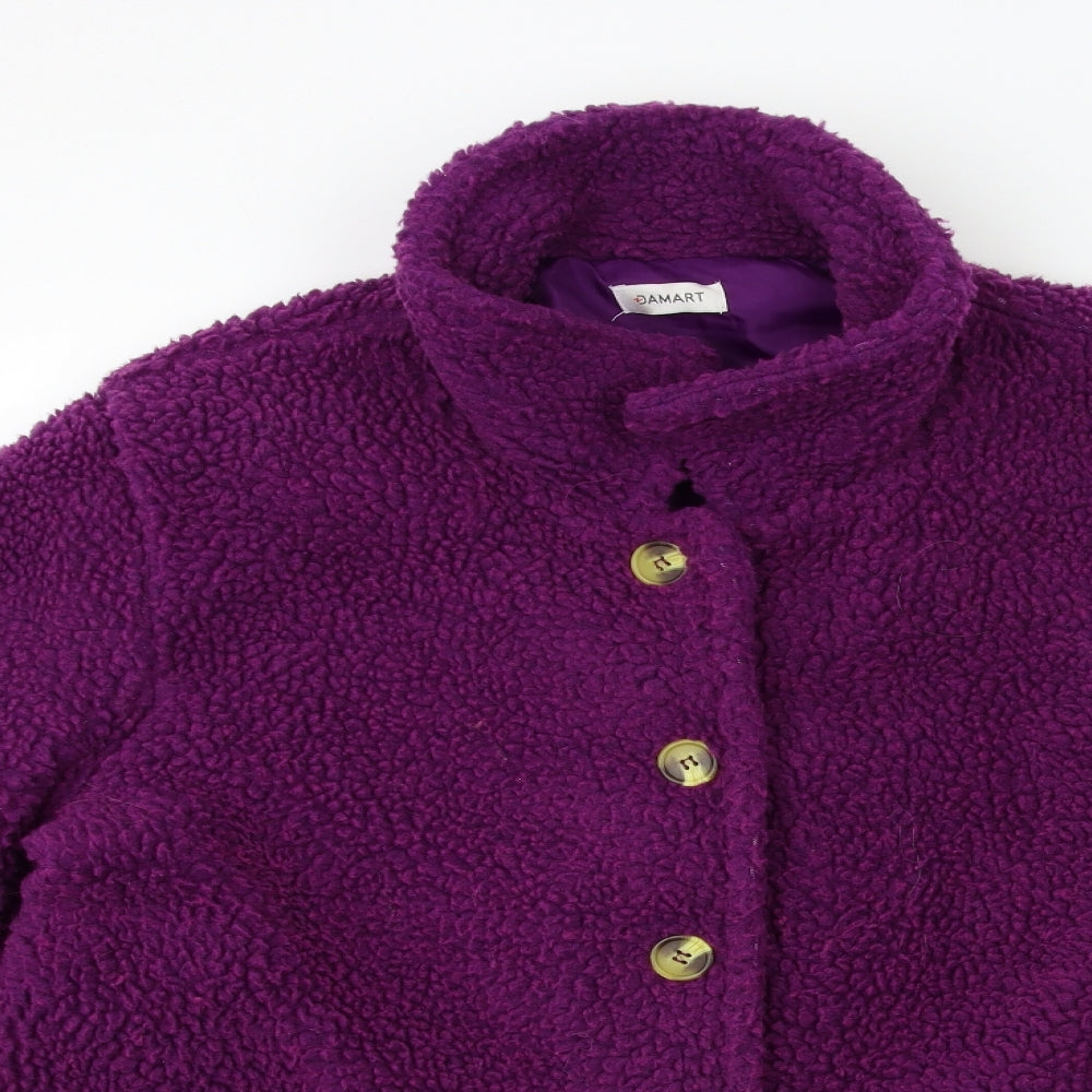 Damart Womens Purple  Fleece Overcoat Coat Size 18