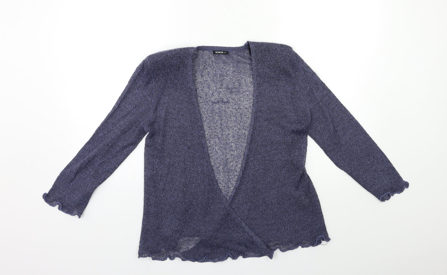 Roman Womens Blue  Knit Cardigan Jumper Size 12