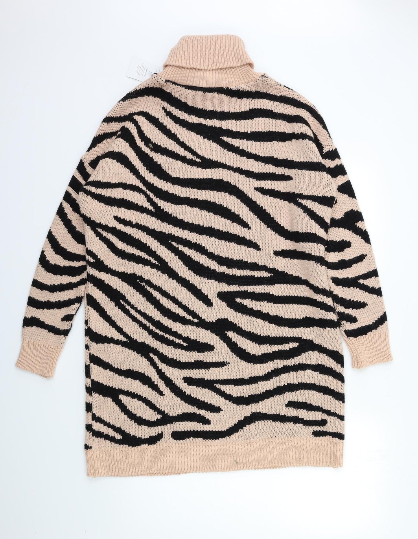 Preworn Womens Pink Animal Print Knit Jumper Dress  Size L