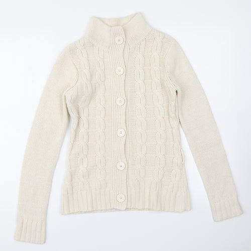 Knitwear Womens Ivory  Knit Cardigan Jumper Size 12