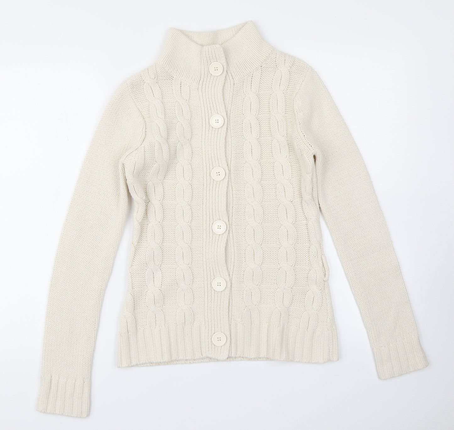 Knitwear Womens Ivory  Knit Cardigan Jumper Size 12