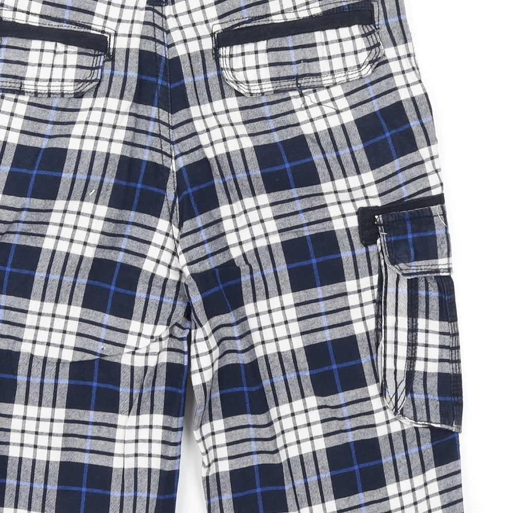 Denim Co Boys Blue Plaid  Cargo Shorts Size 11-12 Years