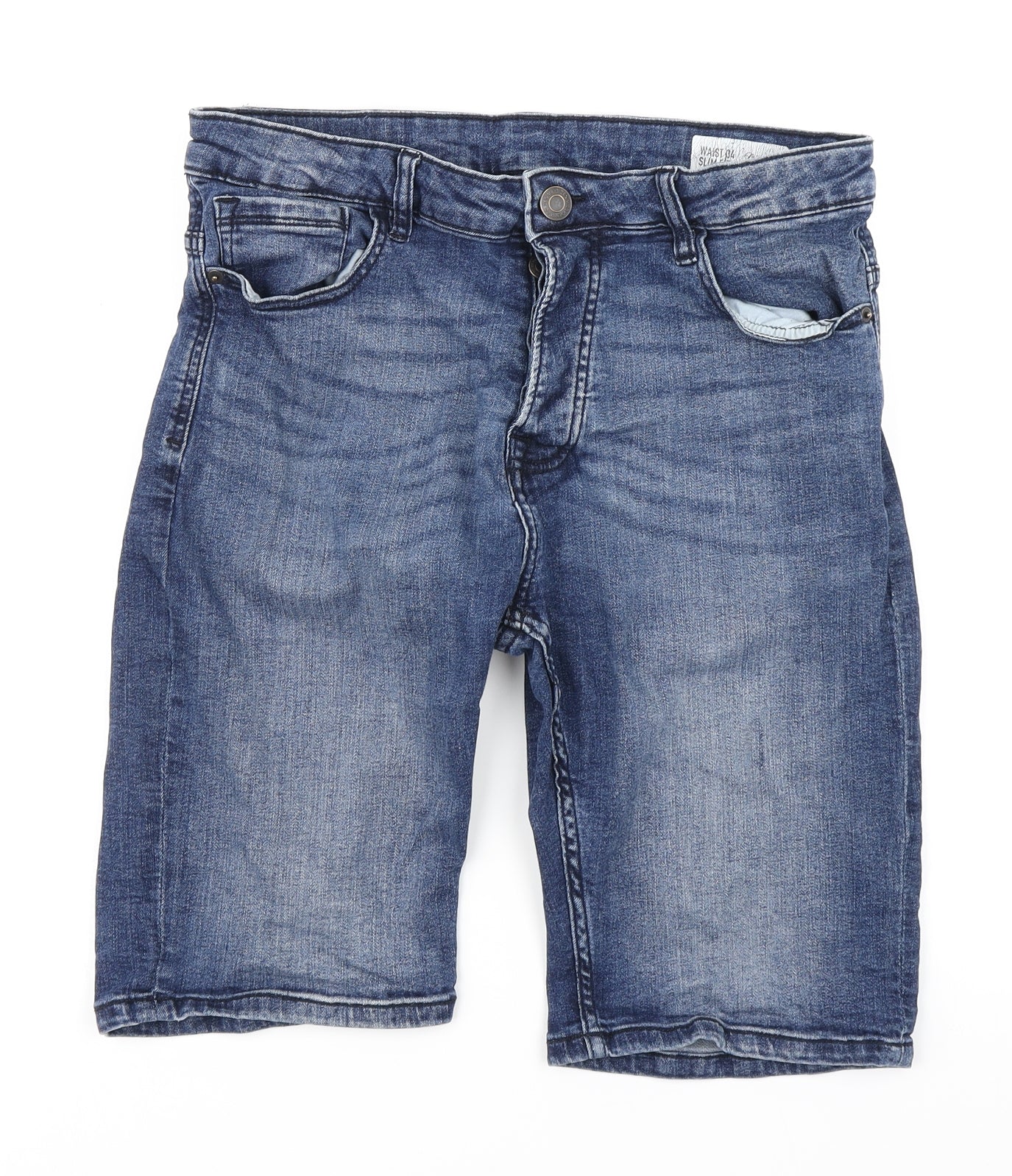 Denim Co Mens Blue  Denim Cargo Shorts Size 34 in