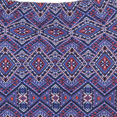 New Look Womens Blue Geometric  A-Line Skirt Size 12