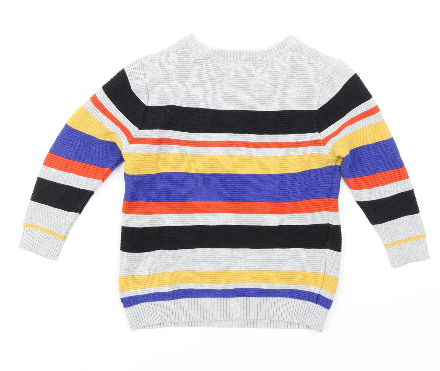 George Boys Grey Striped Knit Pullover Jumper Size 2-3 Years
