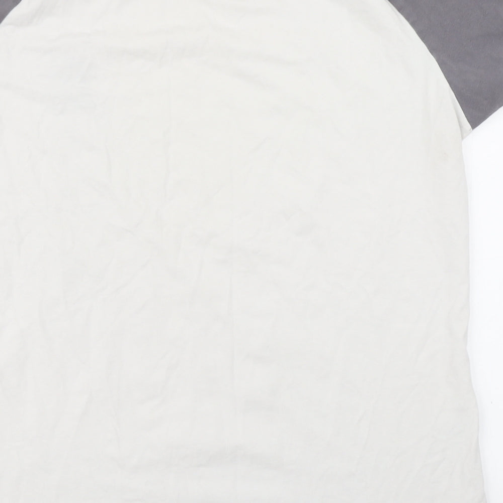 GK Mens White Colourblock   T-Shirt Size XL
