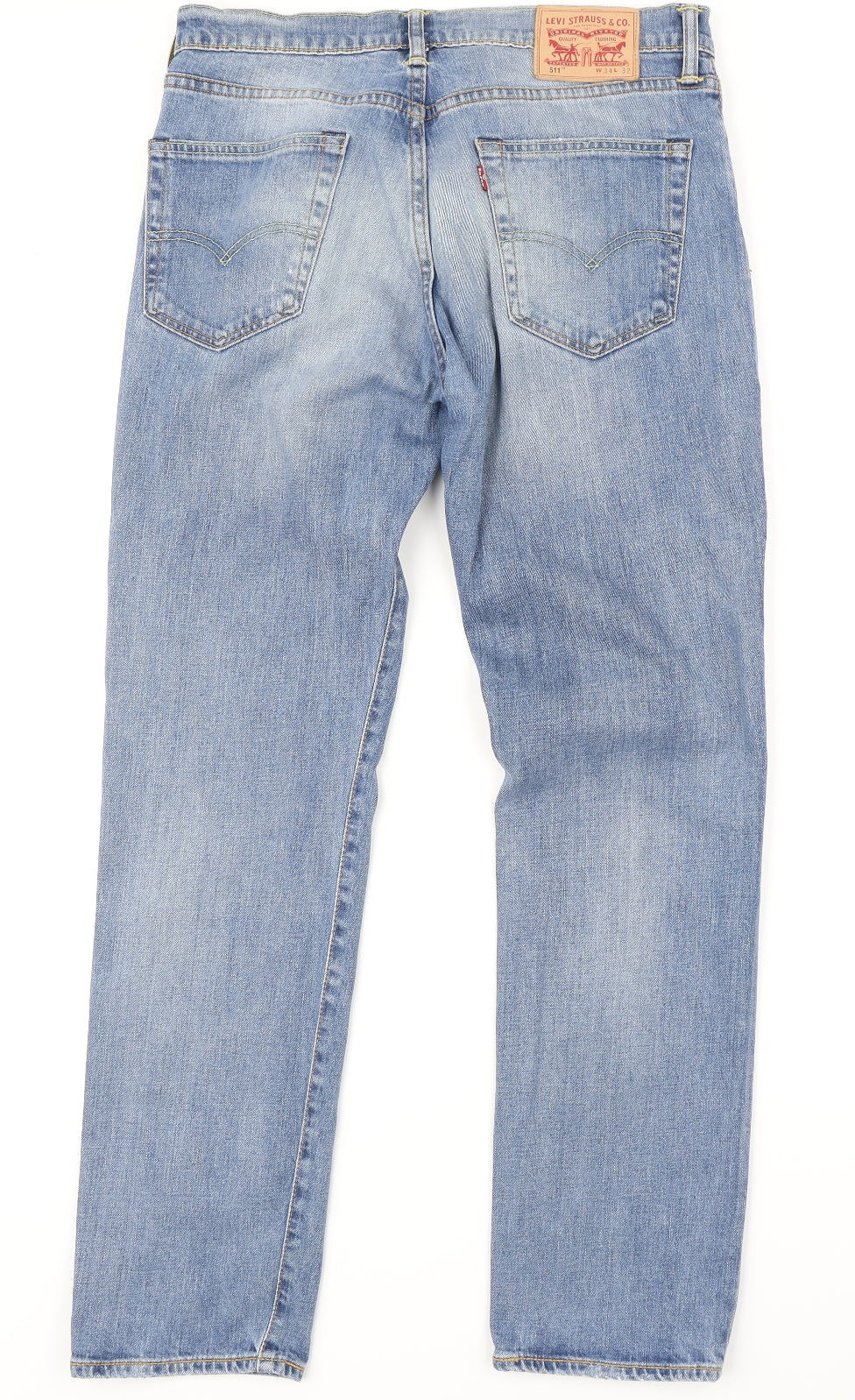 Levi Strauss & Co Mens Blue  Denim Straight Jeans Size 34 in L32 in