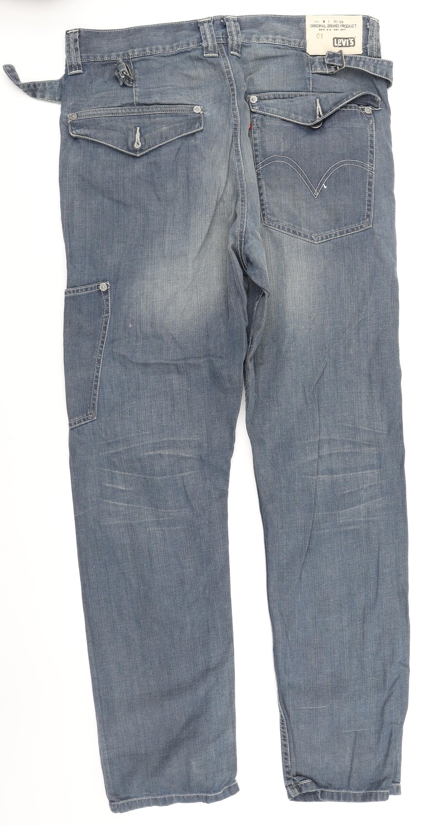 Levi's Mens Blue  Denim Straight Jeans Size 36 in L30 in