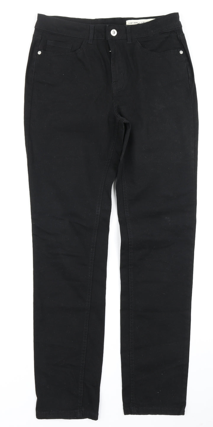 V Womens Black Denim Skinny Jeans Size 10 L28 in