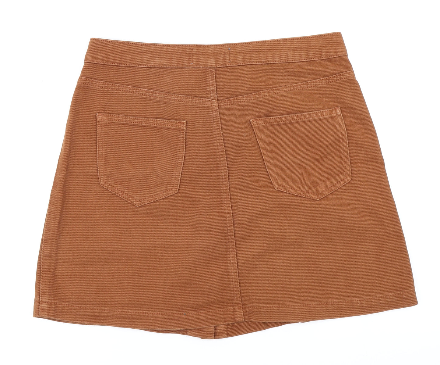 New Look Womens Brown  Denim A-Line Skirt Size 12
