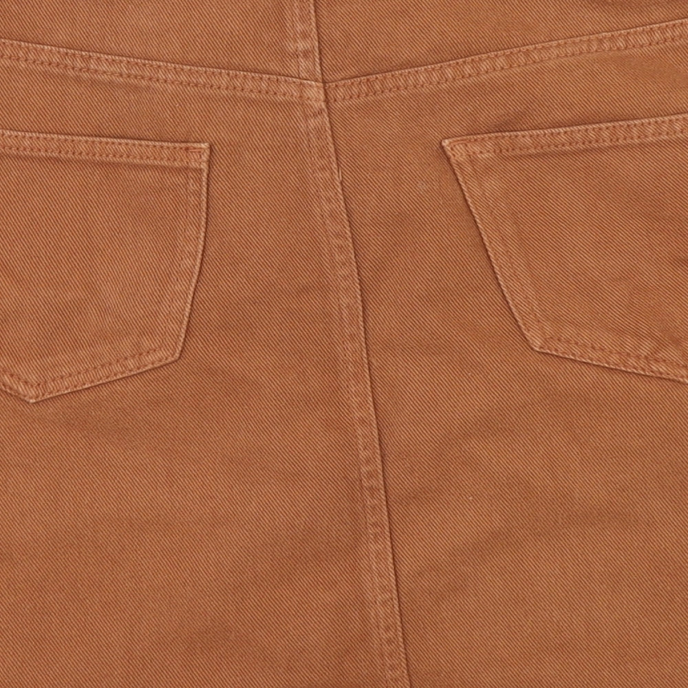New Look Womens Brown  Denim A-Line Skirt Size 12