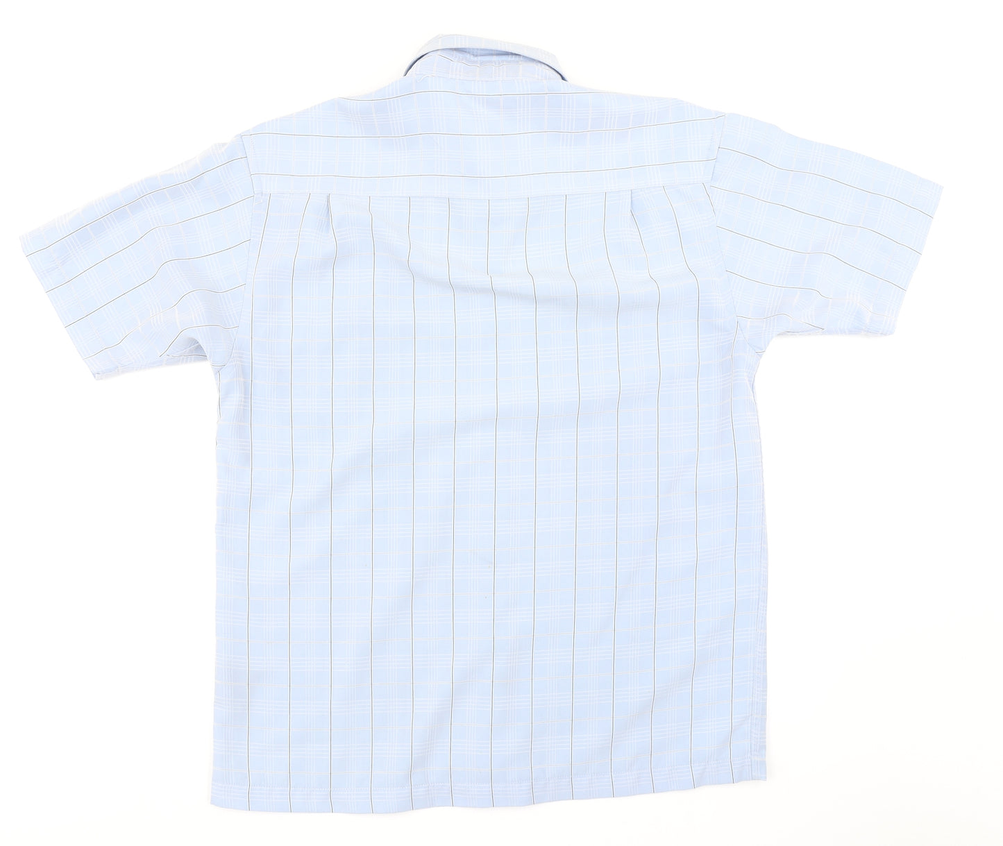 Preworn Mens Blue Plaid   Button-Up Size S