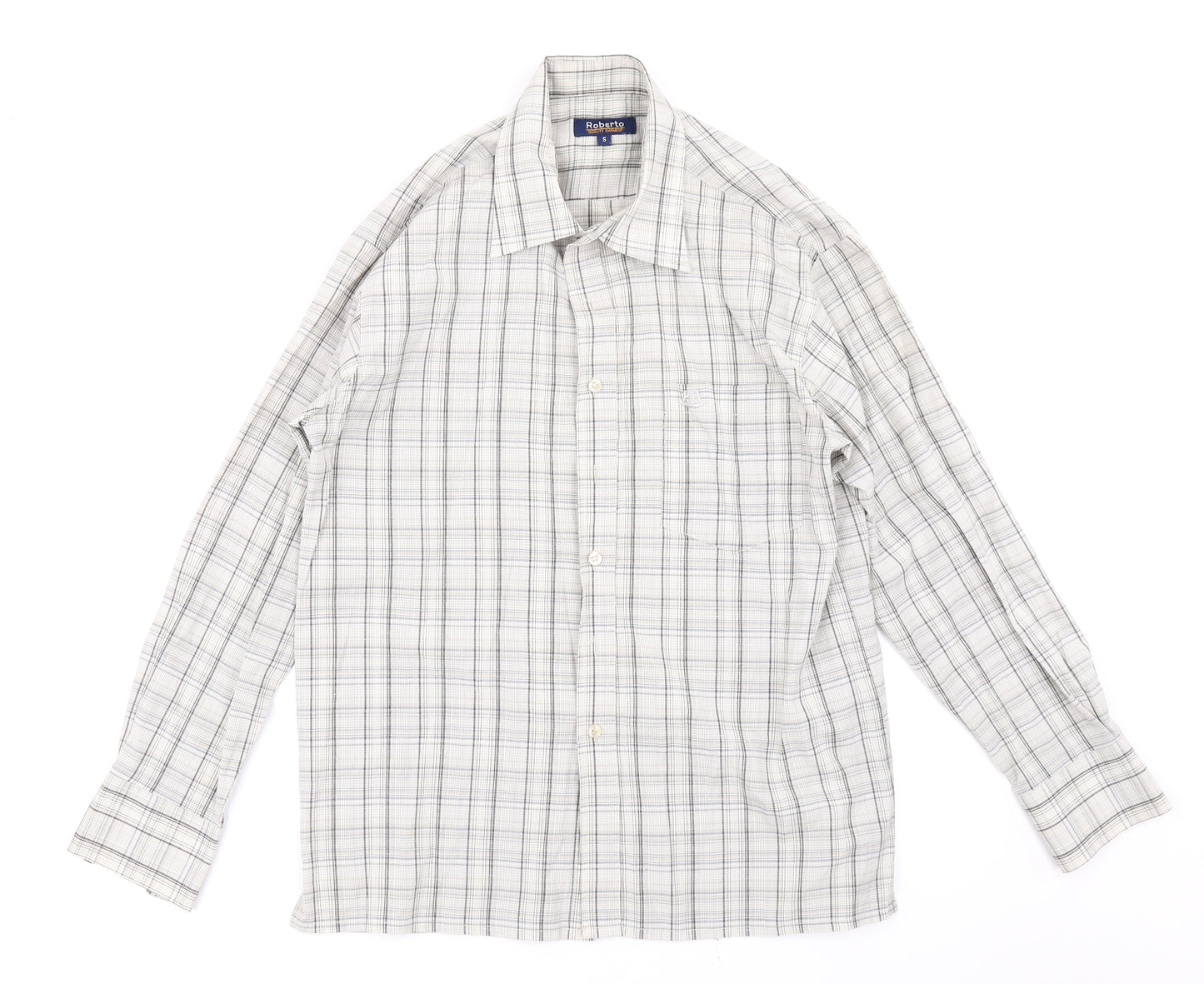 Roberto Mens Beige Plaid   Button-Up Size S