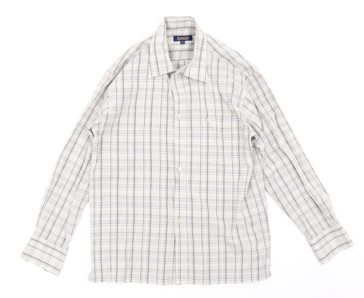 Roberto Mens Beige Plaid   Button-Up Size S