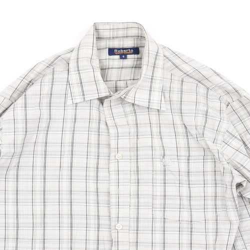 Roberto Mens Beige Plaid   Button-Up Size S