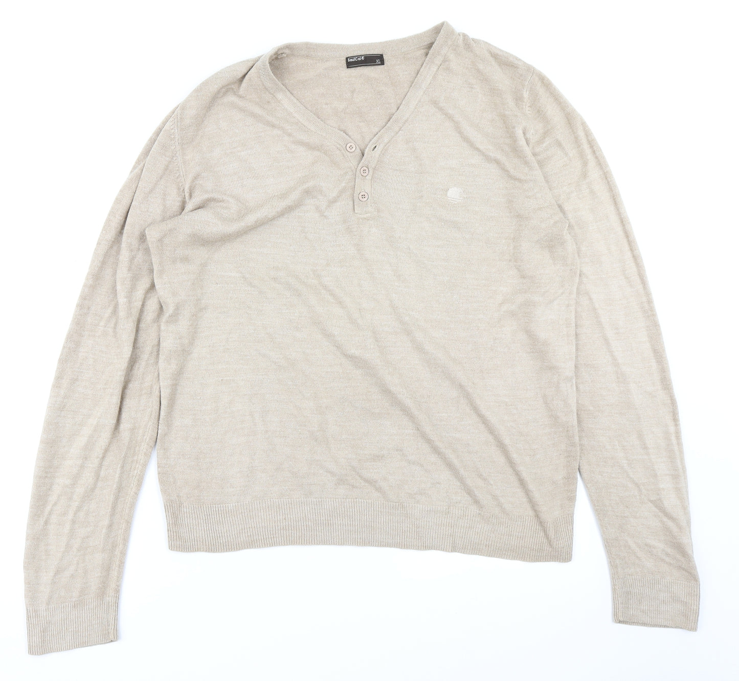 SoulCal Mens Brown  Knit Pullover Jumper Size XL