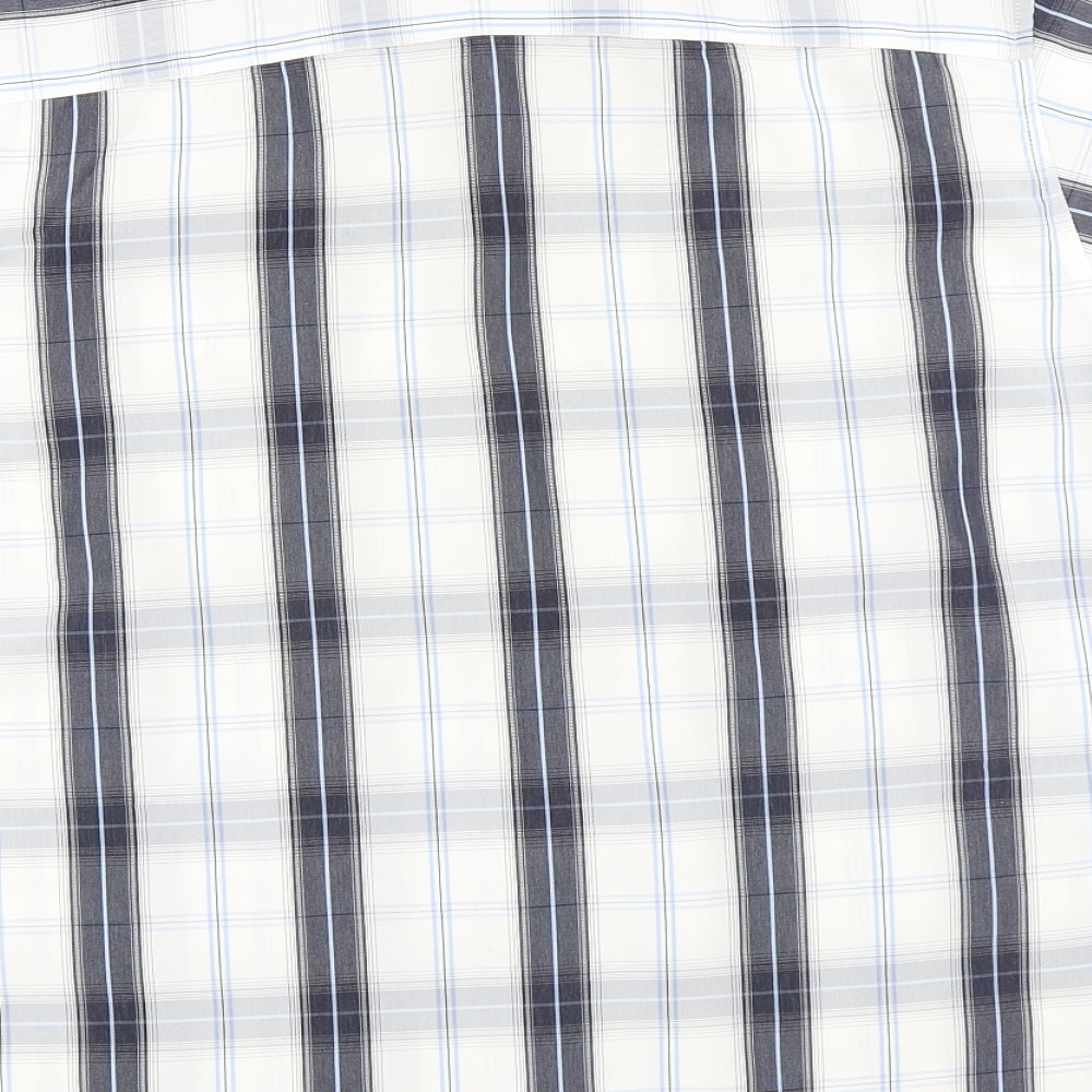 Urban Spirit Mens Blue Plaid   Button-Up Size M