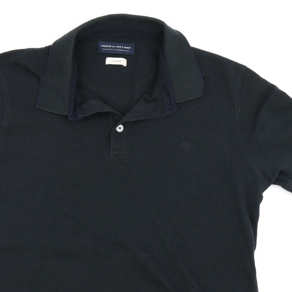 JACK & JONES Mens Black    Polo Size XL