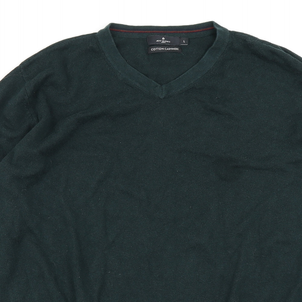 Jeff Banks Mens Green  Knit Pullover Jumper Size L