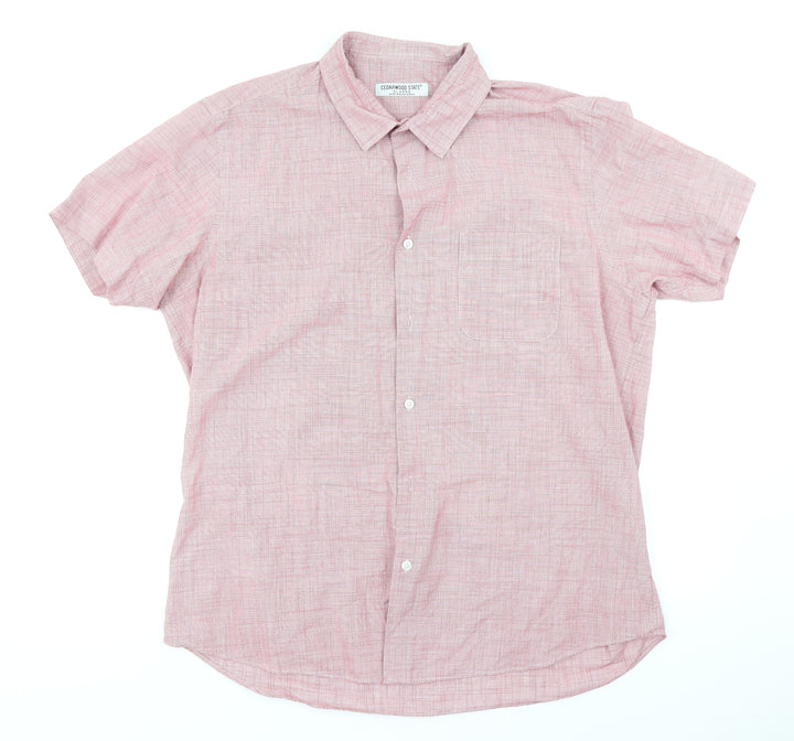 Cedar Wood State Mens Red Plaid   Button-Up Size XL