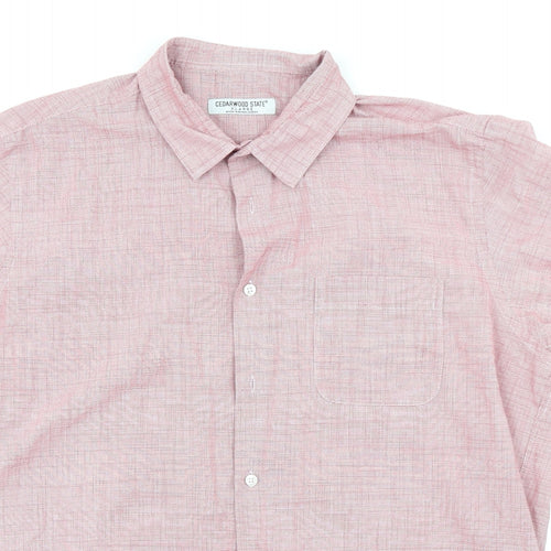 Cedar Wood State Mens Red Plaid   Button-Up Size XL