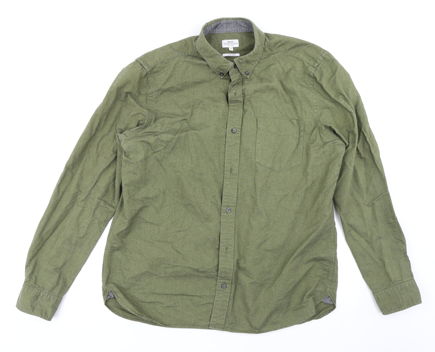 NEXT Mens Green    Button-Up Size XL
