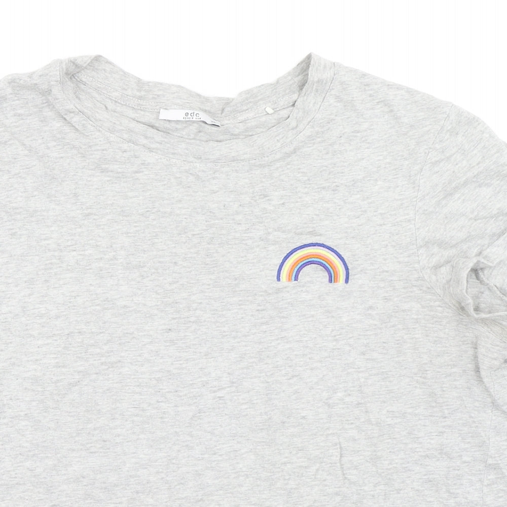 EDC Womens Grey   Cropped T-Shirt Size XL