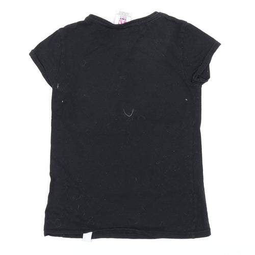 Miss E-vie Girls Black   Basic T-Shirt Size 9-10 Years