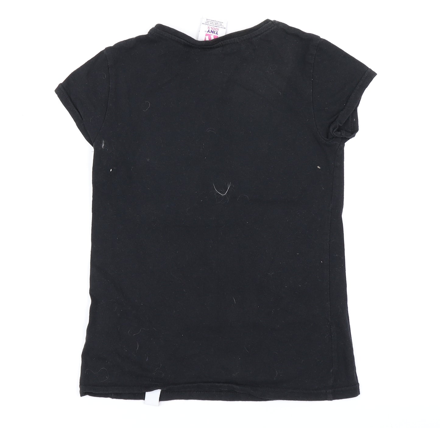 Miss E-vie Girls Black   Basic T-Shirt Size 9-10 Years