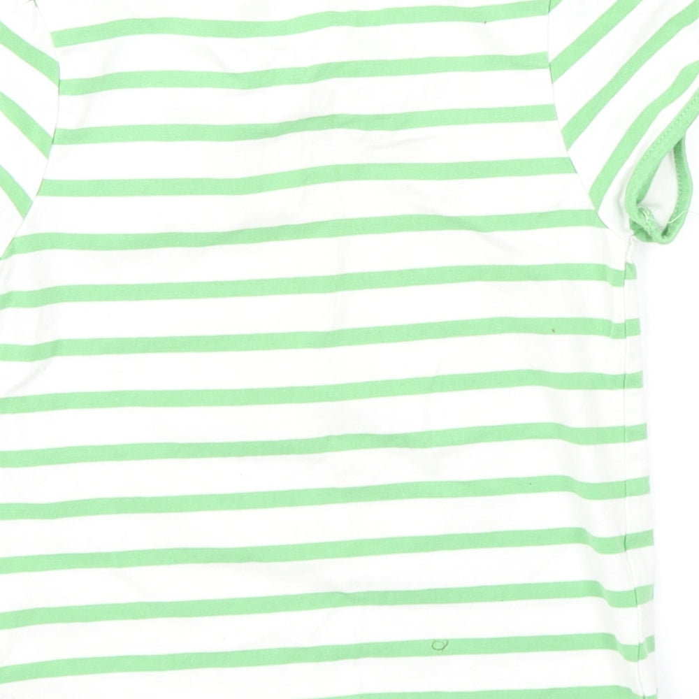 H&M Girls Green Striped  Basic T-Shirt Size 7-8 Years  - Hello Kitty