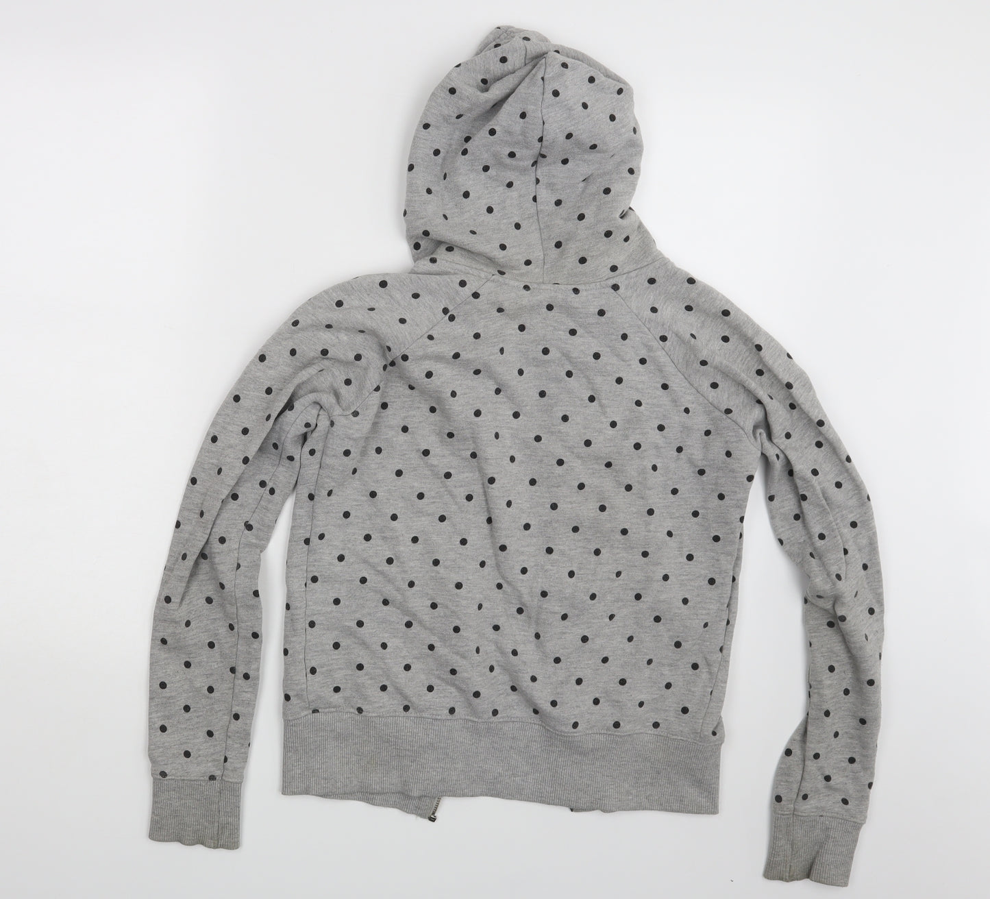 Divided Womens Grey Polka Dot  Full Zip Hoodie Size 10