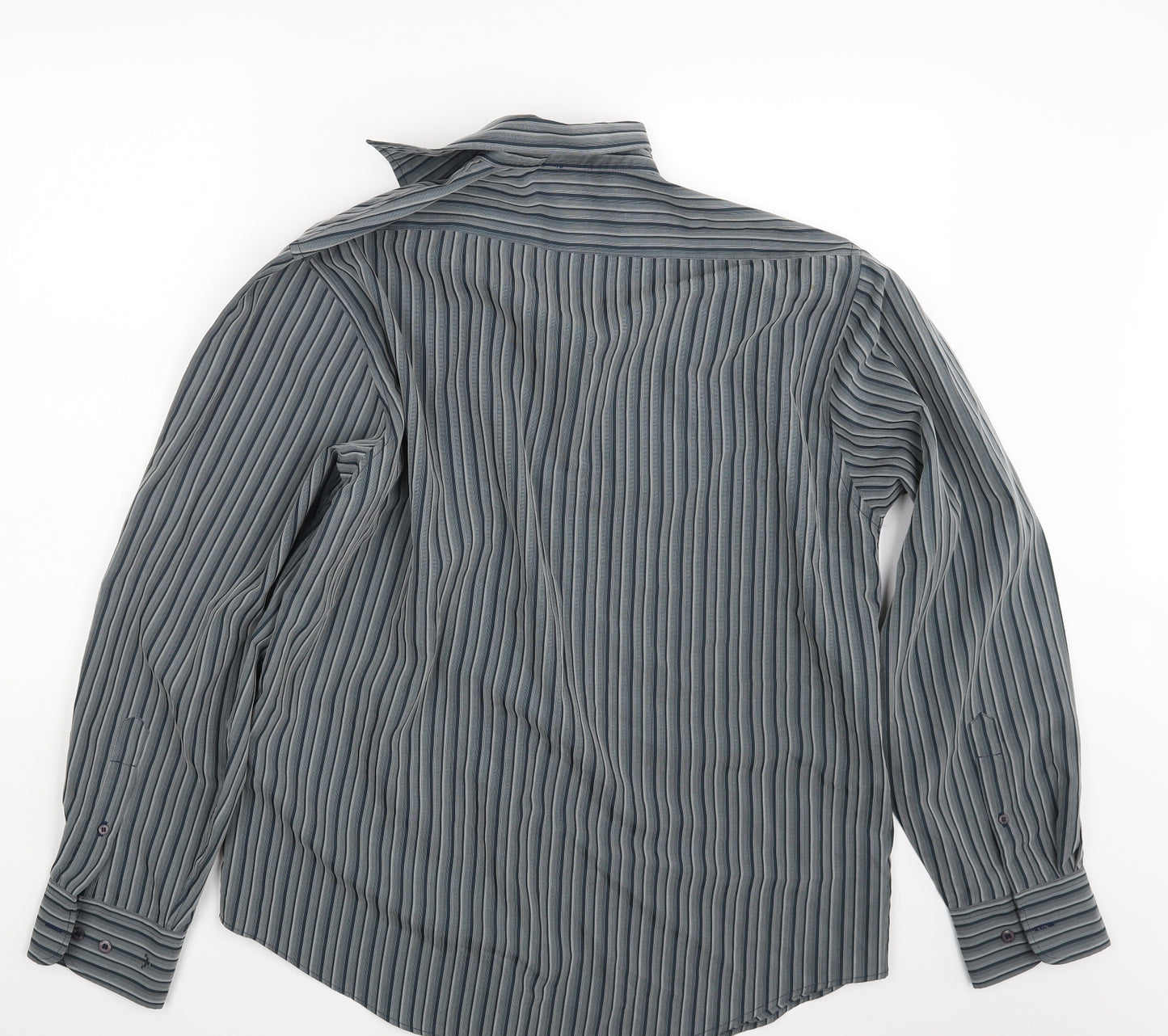 Sonett Mens Grey Striped   Button-Up Size XL