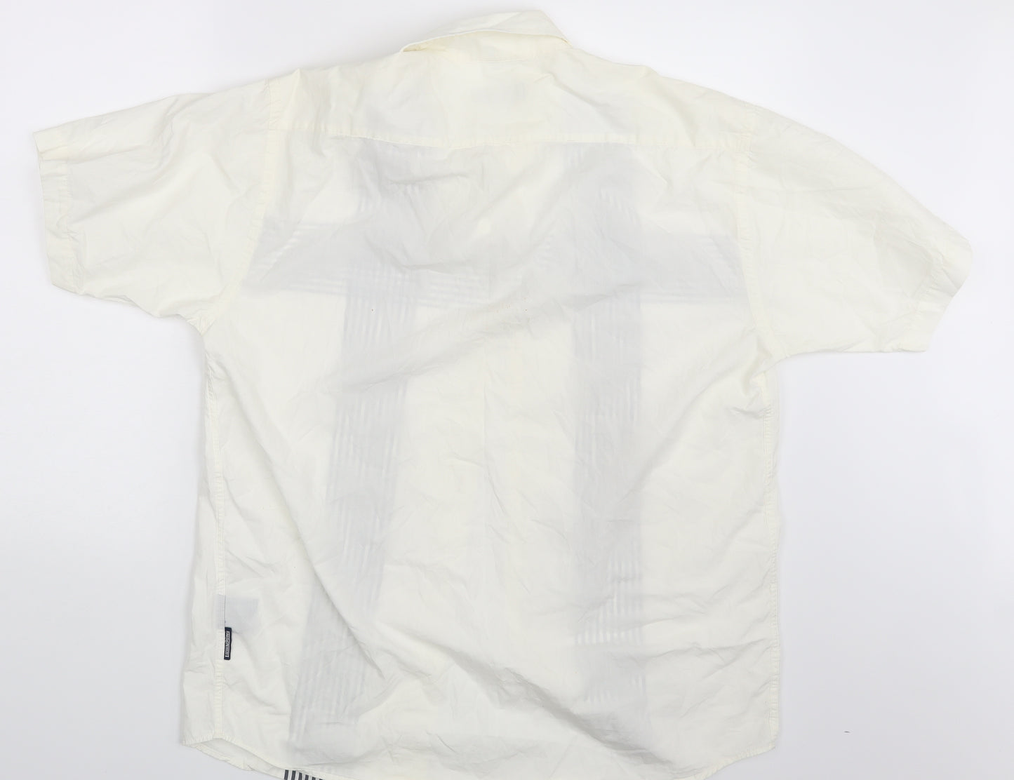 Lambretta Mens Ivory Striped   Button-Up Size XL