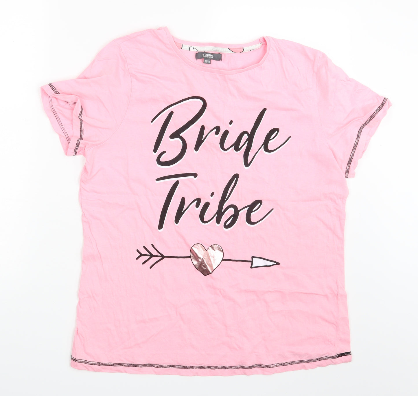 Studio Sleepwear   Womens Pink   Basic T-Shirt Size 16  - Bride Tribe
