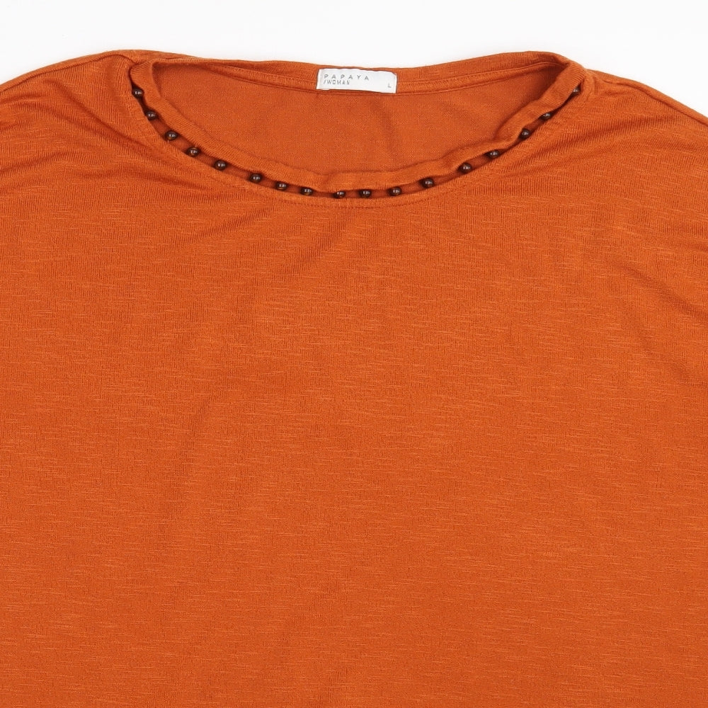 Papaya Womens Brown   Basic T-Shirt Size L