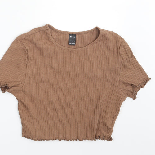 SHEIN  Womens Brown   Basic Blouse Size XS