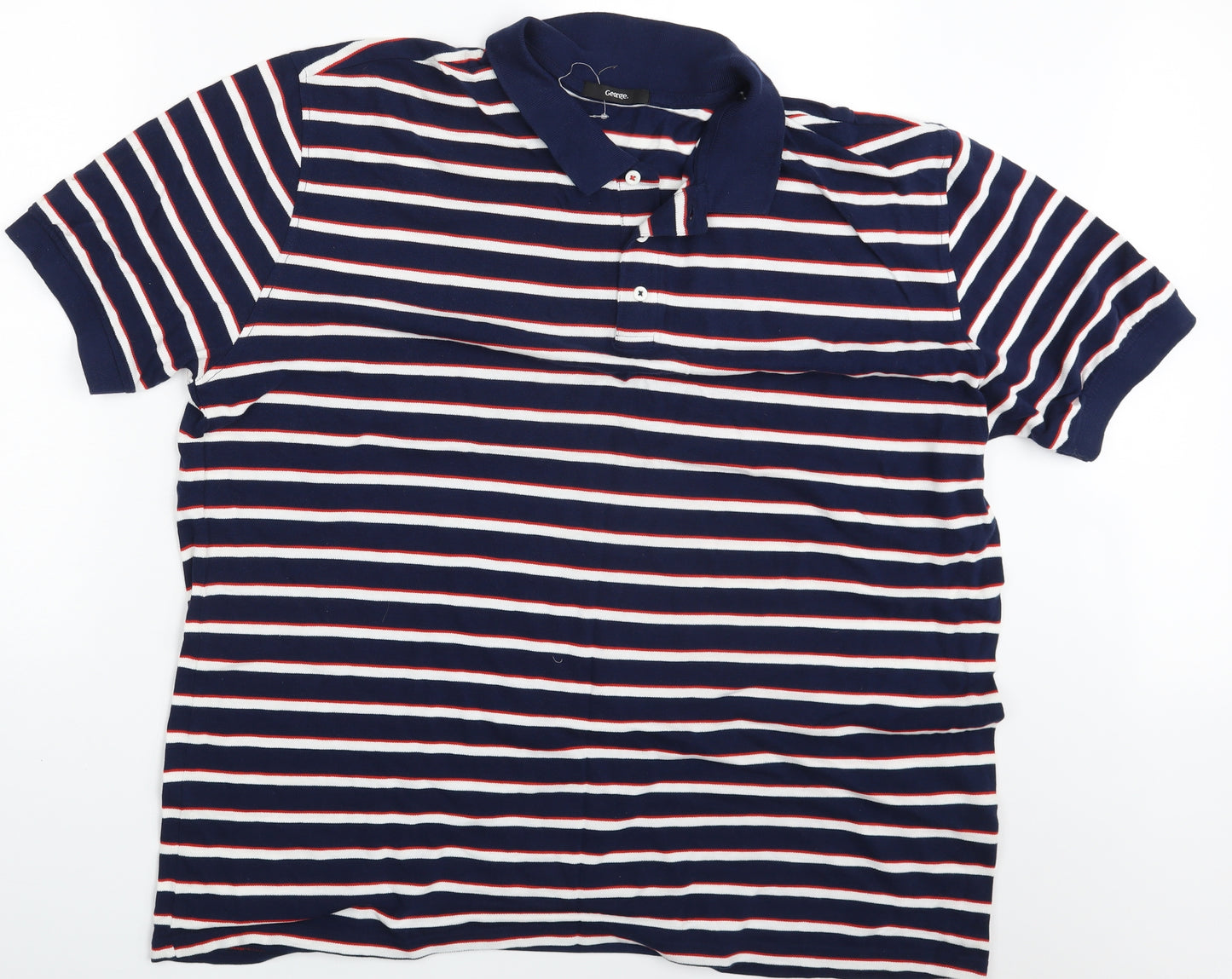 George Mens Multicoloured Striped   Polo Size 2XL