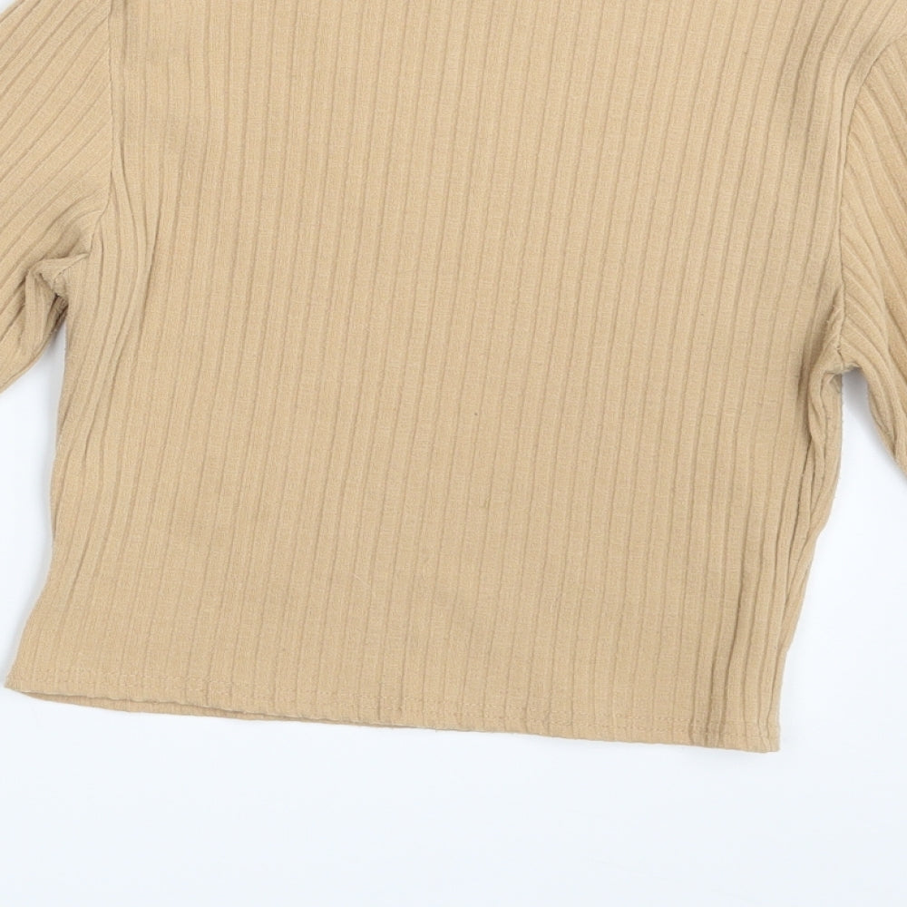 Boohoo Womens Beige   Pullover Jumper Size S