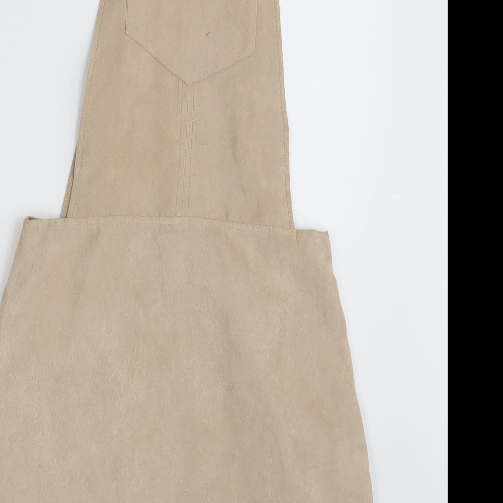 Primark Womens Beige   Pinafore/Dungaree Dress  Size 4