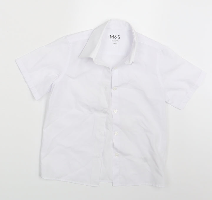 M&S Boys White   Basic Button-Up Size 7-8 Years