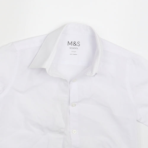M&S Boys White   Basic Button-Up Size 7-8 Years