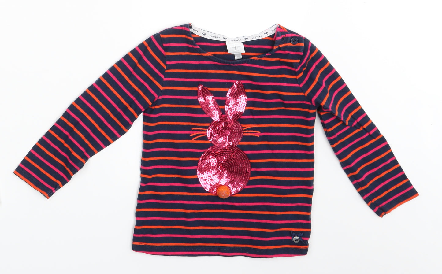 Jasper Conran Girls Multicoloured Striped  Pullover Sweatshirt Size 3-4 Years