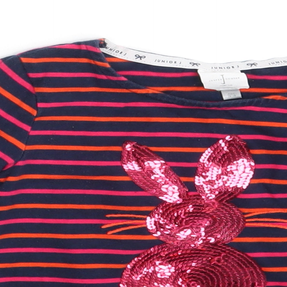 Jasper Conran Girls Multicoloured Striped  Pullover Sweatshirt Size 3-4 Years