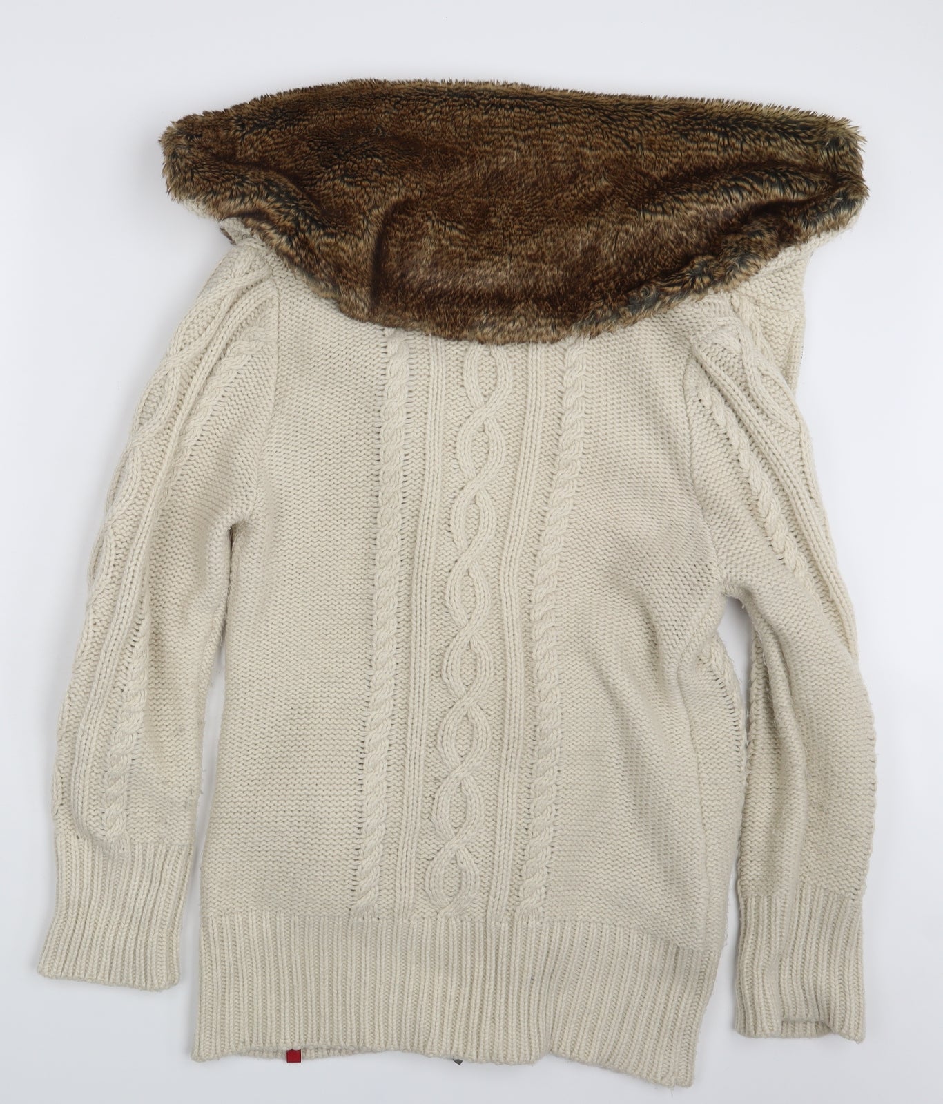 Pool Girl Womens Beige   Cardigan Hoodie Size L