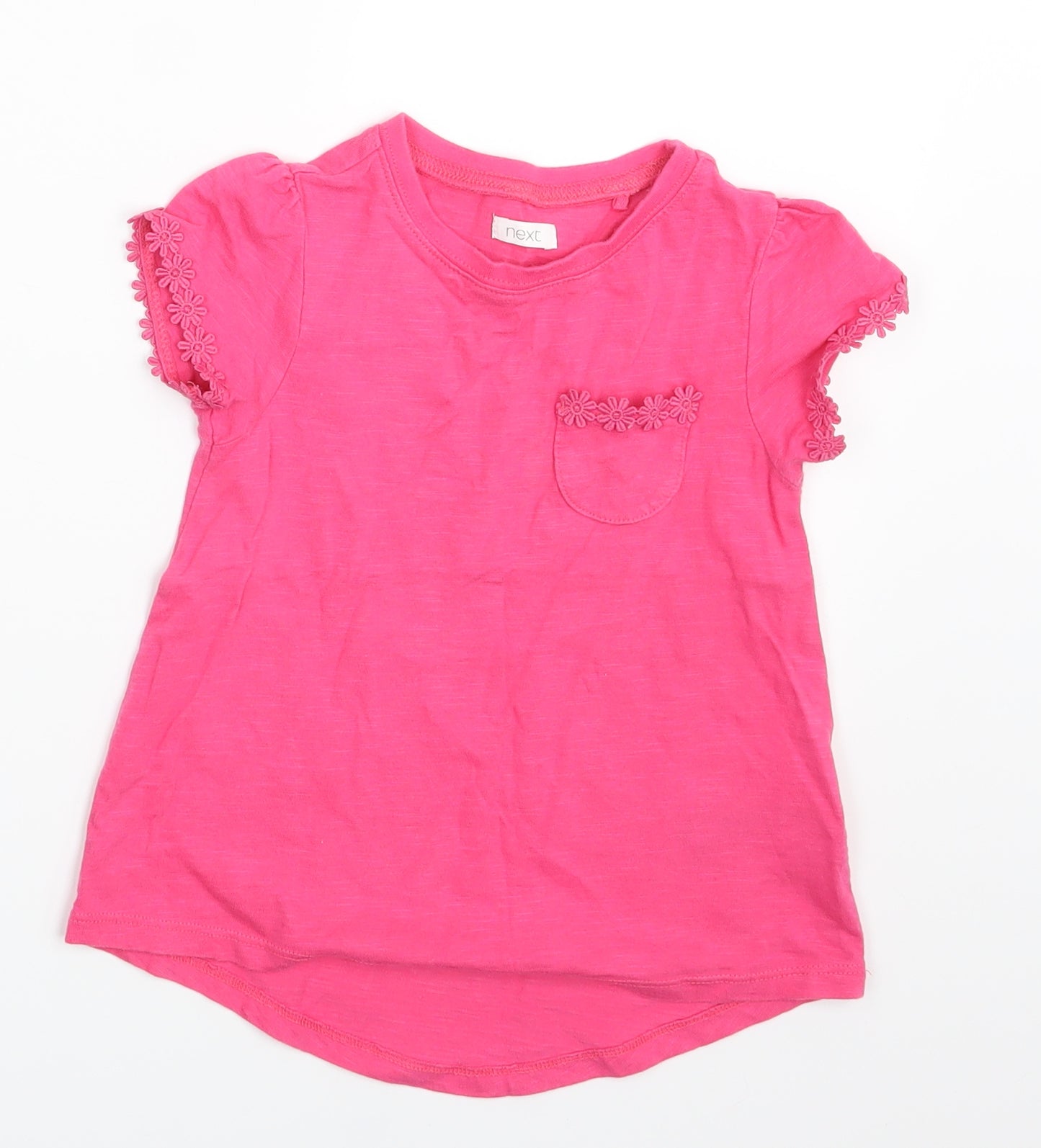 NEXT Girls Pink Floral  Basic T-Shirt Size 4 Years