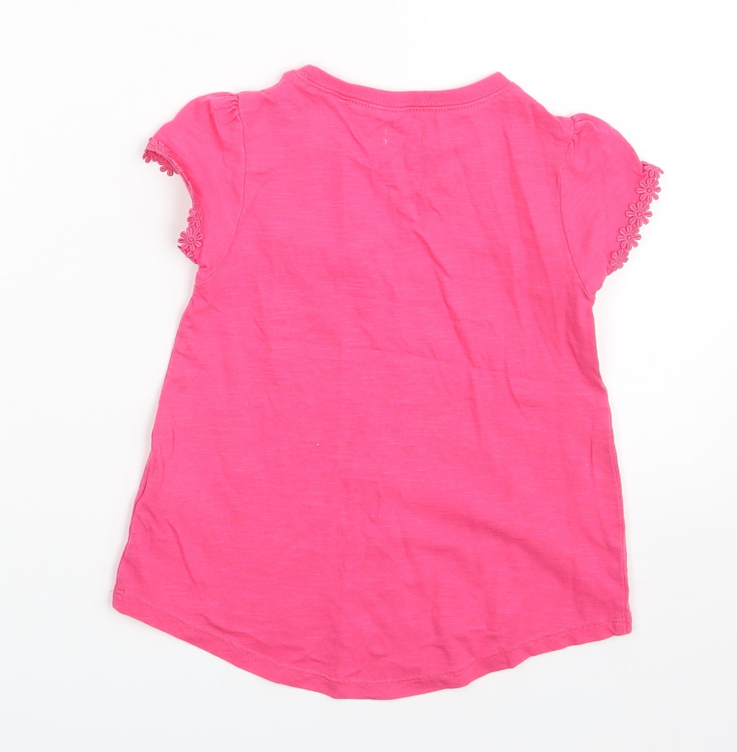 NEXT Girls Pink Floral  Basic T-Shirt Size 4 Years
