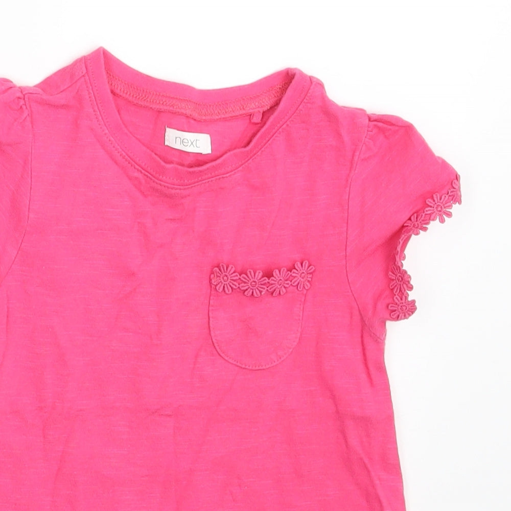 NEXT Girls Pink Floral  Basic T-Shirt Size 4 Years